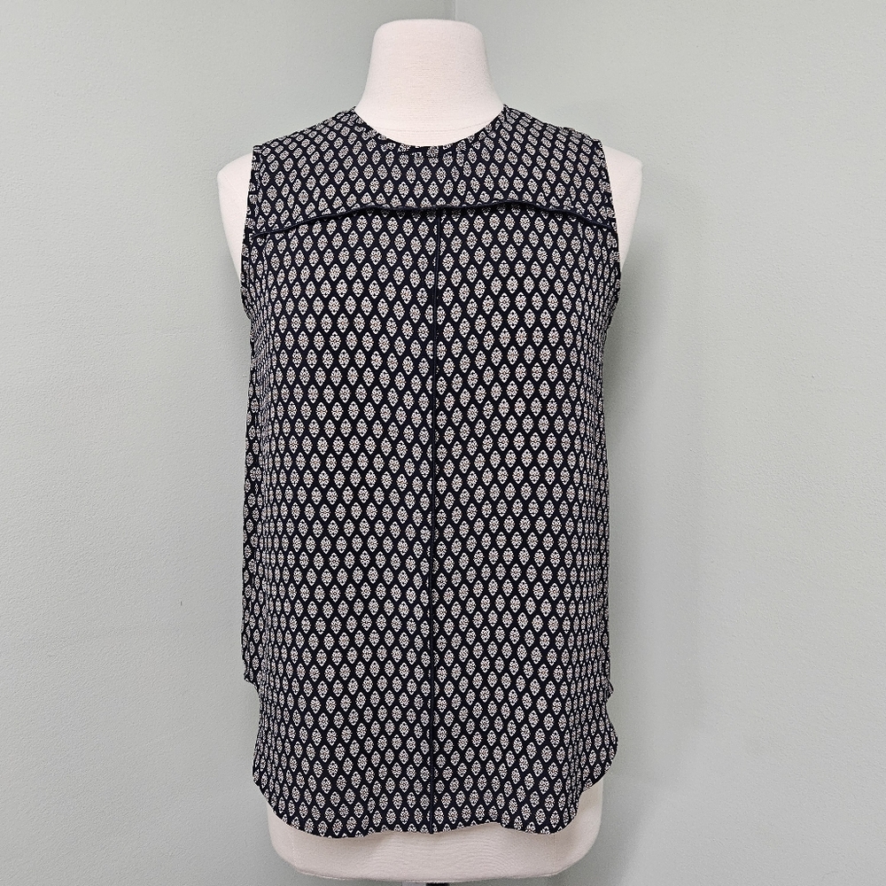 Loft Ann Taylor Sleeveless Top Geometric Mosaic Print Womens Size Small